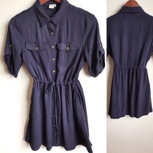 Paper Cane Anthropologie Navy Blue Career Dress S